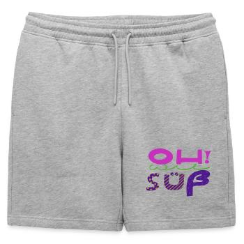 Art amusant expressif et écrit à la main - Short de survêtement homme premium - gris chiné - Devant - AI Model Male 178 light (178cm)