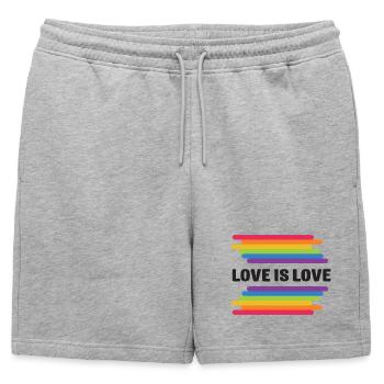 Mois de la fierté LGBT - Love is Love - Short de survêtement homme premium - gris chiné - Devant - AI Model Male 178 light (178cm)