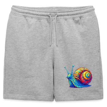 Snail - Mens' Premium Organic Sweatshorts - heather grey - Front - AI Model Male 178 light (178cm)