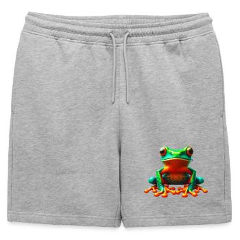 Grenouille - Short de survêtement homme premium - gris chiné - Devant - AI Model Male 178 light (178cm)