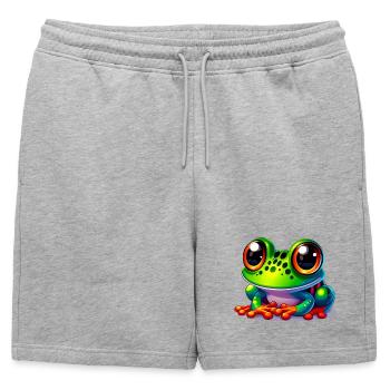 Grenouille - Short de survêtement homme premium - gris chiné - Devant - AI Model Male 178 light (178cm)