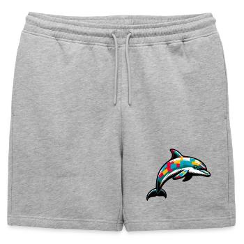 Dauphin - Short de survêtement homme premium - gris chiné - Devant - AI Model Male 178 light (178cm)
