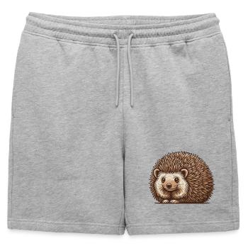 Hedgehog - Mens' Premium Organic Sweatshorts - heather grey - Front - AI Model Male 178 light (178cm)