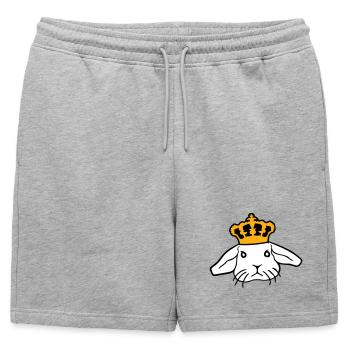 Royal Bunny Crown King Queen Prince Princess - Mens' Premium Organic Sweatshorts - heather grey - Front - AI Model Male 178 light (178cm)