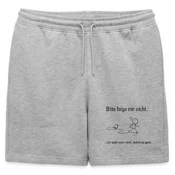 Chemise amusante en forme de bâton - S’il vous plaît, ne suivez pas - Short de survêtement homme premium - gris chiné - Devant - AI Model Male 178 light (178cm)