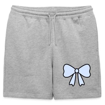 Delicate Light Blue Bow Design - Mens' Premium Organic Sweatshorts - heather grey - Front - AI Model Male 178 light (178cm)