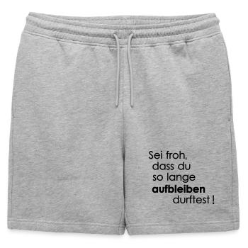Stay up - Mens' Premium Organic Sweatshorts - heather grey - Front - AI Model Male 178 light (178cm)
