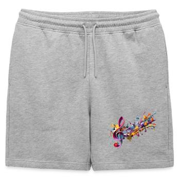 Notes colorées avec clé - Short de survêtement homme premium - gris chiné - Devant - AI Model Male 178 light (178cm)