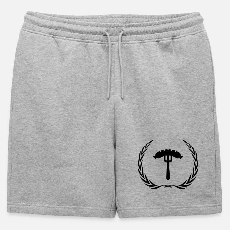 Wurst Gabel Würstchen - Männer Premium Organic Sweatshorts - Grau meliert