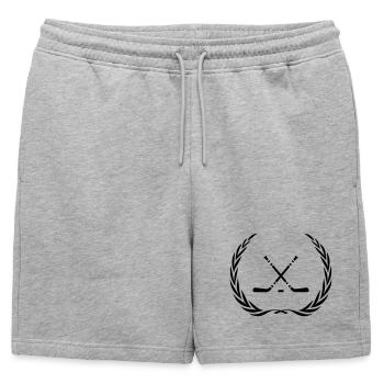 Couronne de bâton de hockey sur glace - Short de survêtement homme premium - gris chiné - Devant - AI Model Male 178 light (178cm)