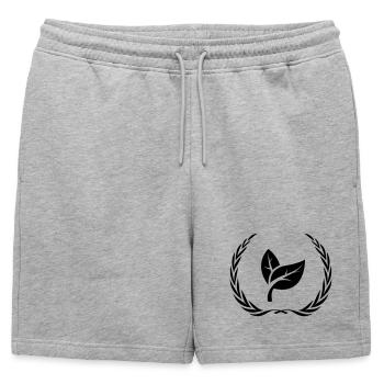 Couronne d’écologie de feuilles - Short de survêtement homme premium - gris chiné - Devant - AI Model Male 178 light (178cm)