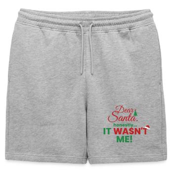 Cher Père Noël – Honnêtement, ce n’était pas moi ! - Short de survêtement homme premium - gris chiné - Devant - AI Model Male 178 light (178cm)