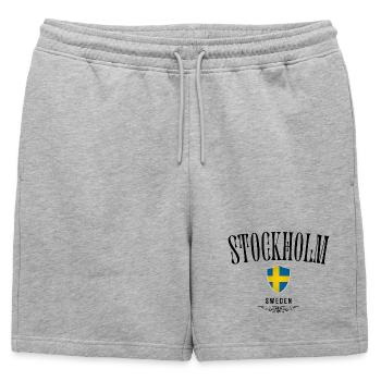 Souvenir Stockholm, Stockholm Suède - Short de survêtement homme premium - gris chiné - Devant - AI Model Male 178 light (178cm)