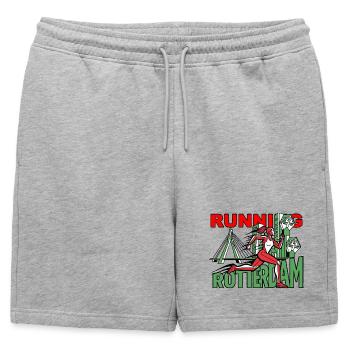 Runner Rotterdam CityRun - Short de survêtement homme premium - gris chiné - Devant - AI Model Male 178 light (178cm)