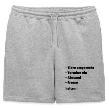 halten - Männer Premium Organic Sweatshorts - Grau meliert - Vorne - AI Model Male 178 light (178cm)
