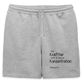 Power Animal - Mens' Premium Organic Sweatshorts - heather grey - Front - AI Model Male 178 light (178cm)
