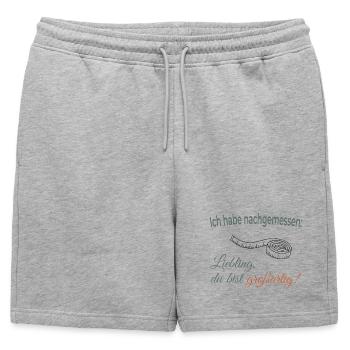 J’ai mesuré : Chérie, tu es géniale - Short de survêtement homme premium - gris chiné - Devant - AI Model Male 178 light (178cm)