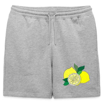 Imprimé agrume - Short de survêtement homme premium - gris chiné - Devant - AI Model Male 178 light (178cm)