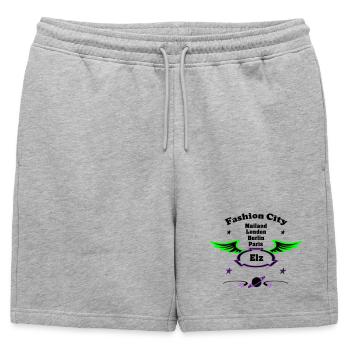 Fashion_City - Short de survêtement homme premium - gris chiné - Devant - AI Model Male 178 light (178cm)