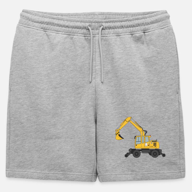 Zweiwegebagger Bagger Gleisbau - Männer Premium Organic Sweatshorts - Grau meliert