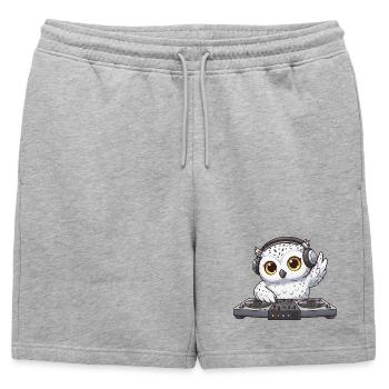 Owl DJ Dancing Techno Disco Musique électronique - Short de survêtement homme premium - gris chiné - Devant - AI Model Male 178 light (178cm)