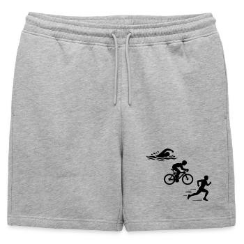 Triathlon Silhouette Triathlete - Short de survêtement homme premium - gris chiné - Devant - AI Model Male 178 light (178cm)