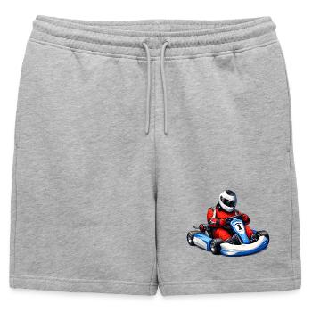 Illustration de pilote de karting - Short de survêtement homme premium - gris chiné - Devant - AI Model Male 178 light (178cm)