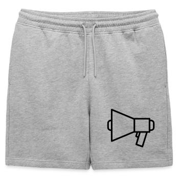 Protestation du porte-voix - Short de survêtement homme premium - gris chiné - Devant - AI Model Male 178 light (178cm)