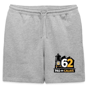 62 Pas de Calais Emblème - Short de survêtement homme premium - gris chiné - Devant - AI Model Male 178 light (178cm)