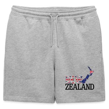 Carte terrestre de la Nouvelle-Zélande Drapeau de la Nouvelle-Zélande - Short de survêtement homme premium - gris chiné - Devant - AI Model Male 178 light (178cm)