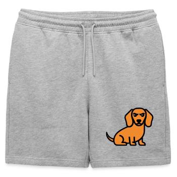 Bande dessinée Dachshund Dog Brown - Short de survêtement homme premium - gris chiné - Devant - AI Model Male 178 light (178cm)