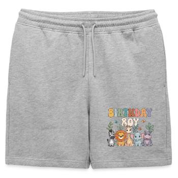 Fête Zoo Animaux Zoo Jungle Garçon d’anniversaire - Short de survêtement homme premium - gris chiné - Devant - AI Model Male 178 light (178cm)