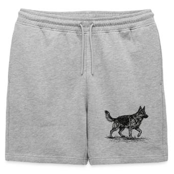German Shepherd Sketch – German Shepherd Design - Mens' Premium Organic Sweatshorts - heather grey - Front - AI Model Male 178 light (178cm)