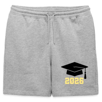 Diplômé 2026 Bachelor Hat - Short de survêtement homme premium - gris chiné - Devant - AI Model Male 178 light (178cm)