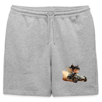 Adventure Goblin in Sand Car - Mens' Premium Organic Sweatshorts - heather grey - Front - AI Model Male 178 light (178cm)