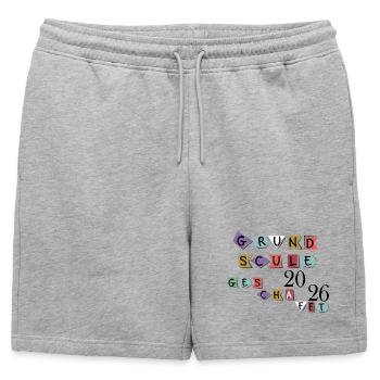 Fin de l’école primaire - Short de survêtement homme premium - gris chiné - Devant - AI Model Male 178 light (178cm)