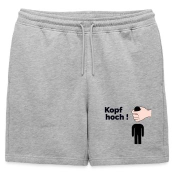 Kopf hoch - Männer Premium Organic Sweatshorts - Grau meliert - Vorne - AI Model Male 178 light (178cm)