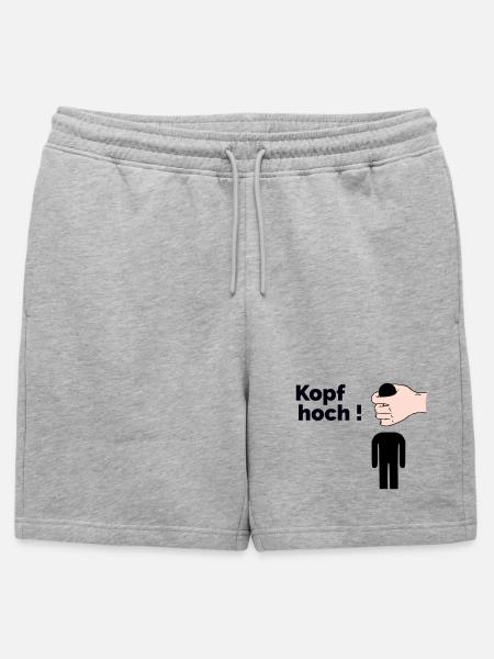 Kopf hoch - Männer Premium Organic Sweatshorts - Grau meliert