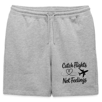 Prendre des vols pas des sentiments voyager dire pour - Short de survêtement homme premium - gris chiné - Devant - AI Model Male 178 light (178cm)