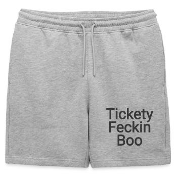 Tickety Feckin Boo Saying - Mens' Premium Organic Sweatshorts - heather grey - Front - AI Model Male 178 light (178cm)