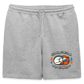 Schrödinger's cat: Sleeping and judging - Mens' Premium Organic Sweatshorts - heather grey - Front - AI Model Male 178 light (178cm)