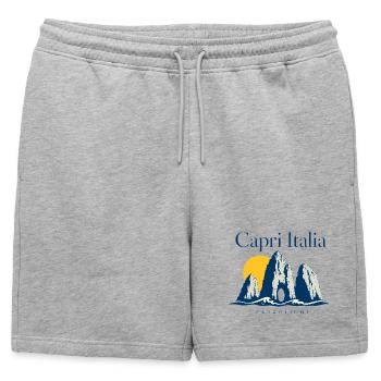 Capri Italia Faraglioni Travel Souvenir for Italy  - Mens' Premium Organic Sweatshorts - heather grey - Front - AI Model Male 178 light (178cm)