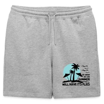 L’été aura son design de Flies Strand - Short de survêtement homme premium - gris chiné - Devant - AI Model Male 178 light (178cm)