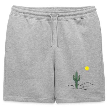 Cactus du désert au soleil - Short de survêtement homme premium - gris chiné - Devant - AI Model Male 178 light (178cm)
