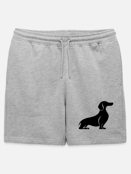 Dackel - Männer Premium Organic Sweatshorts - Grau meliert