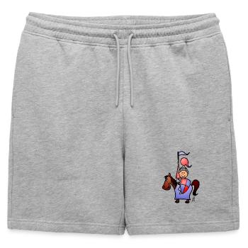 Chevalier - Short de survêtement homme premium - gris chiné - Devant - AI Model Male 178 light (178cm)