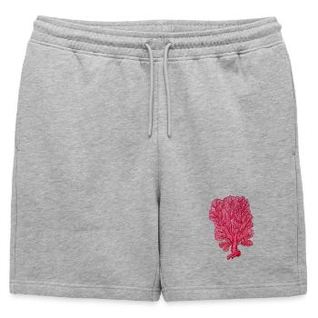 Corail - Venus Coral red - Coral Sea fans - Mens' Premium Organic Sweatshorts - heather grey - Front - AI Model Male 178 light (178cm)