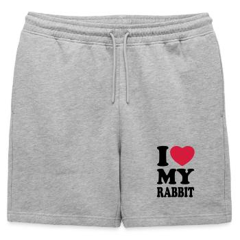 I love my rabbit - Mens' Premium Organic Sweatshorts - heather grey - Front - AI Model Male 178 light (178cm)