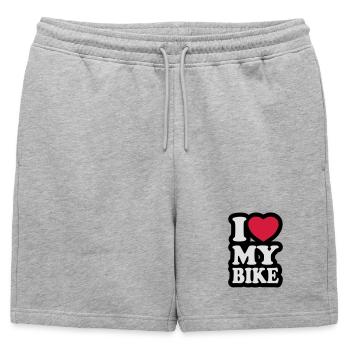 I love my bike - Mens' Premium Organic Sweatshorts - heather grey - Front - AI Model Male 178 light (178cm)
