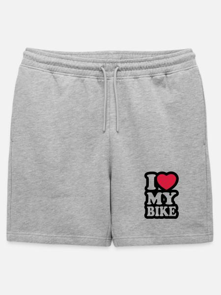 I love my bike - Mens' Premium Organic Sweatshorts - heather grey